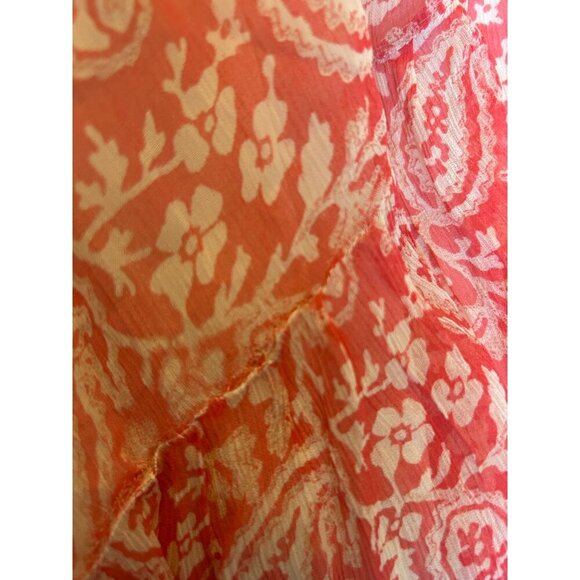 Pablo Dress Red Paisley & Floral Short Sleeve Buttoned Midi Summer  Size 36 - Picture 10 of 10